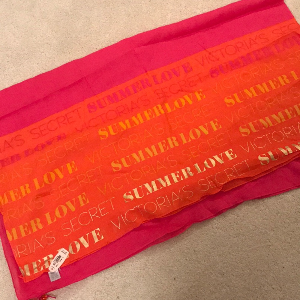 Bright Orange, Pink & Gold Beach Wrap☀️